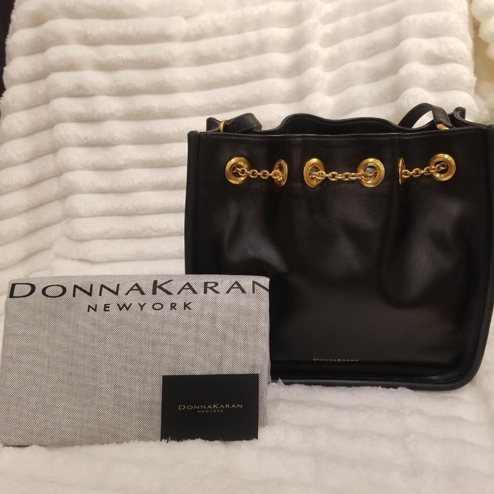 Donna Karan New York Plainview Drawstring Crossbody Bag in Black